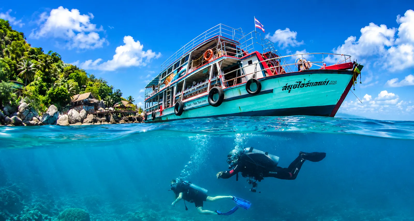 The MS Dive Point dive boat on Koh Tao